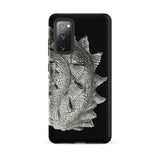 Spiral Shell - Ernst Haeckel Sea Life Graphic Samsung Case, Galaxy S20 Fe / Matte, Black Smartphone Case Textured Metallic Silver Fish Scale
