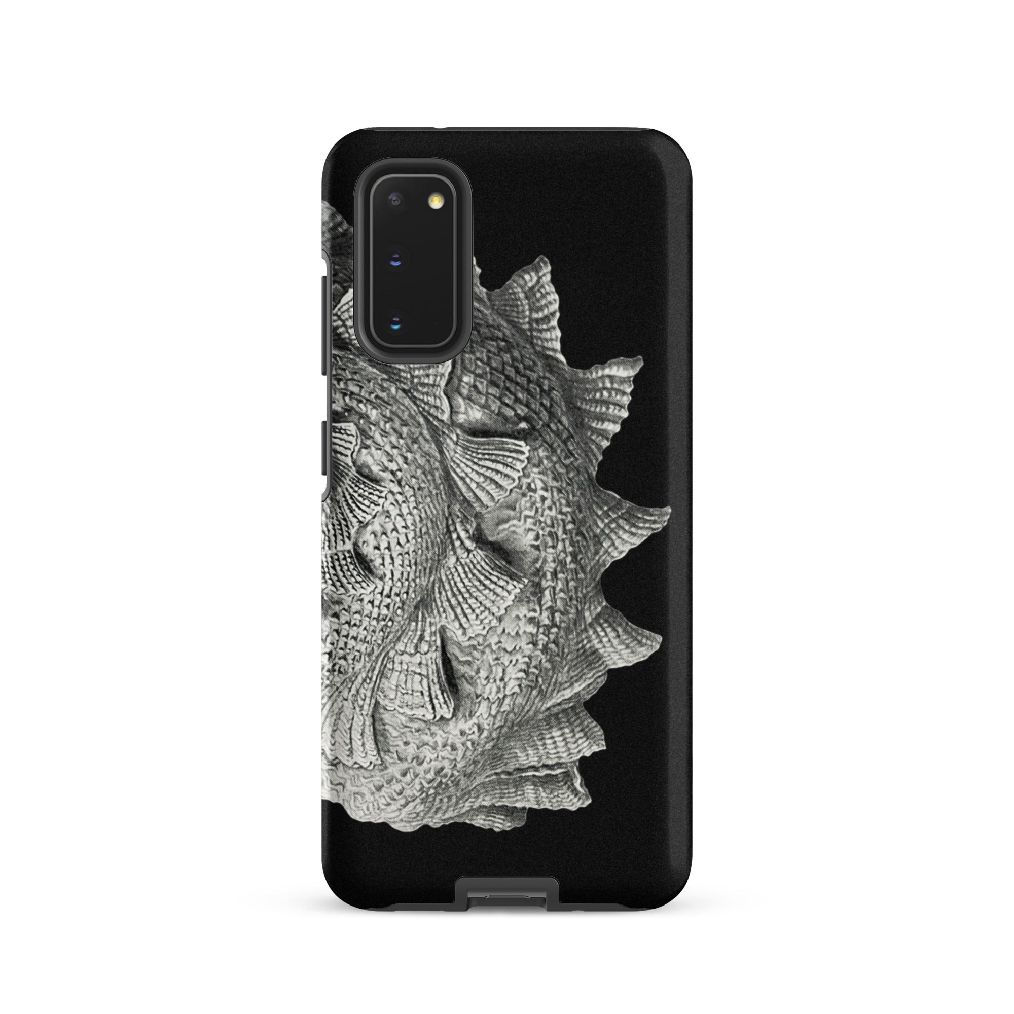 Spiral Shell Ernst Haeckel Sea Life Graphic Samsung Case, Galaxy S20 / Matte, Black Smartphone Case Textured Metallic Silver Fish Scale