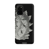 Spiral Shell - Ernst Haeckel Sea Life Graphic Samsung Case, Galaxy S20 Plus / Matte, Black Smartphone Case Textured Silvery Abstract