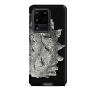 Spiral Shell Ernst Haeckel Sea Life Graphic Samsung Case, Galaxy S20 Ultra / Matte, Black Smartphone Case Intricate Silver Fish Scale Design