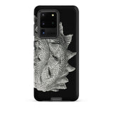 Spiral Shell - Ernst Haeckel Sea Life Graphic Samsung Case, Galaxy S20 Ultra / Matte, Black Smartphone Case Intricate Silver Fish Scale