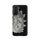 Spiral Shell Ernst Haeckel Sea Life Graphic Samsung Case, Galaxy S21 / Matte, Black Smartphone Case Textured Metallic Fish Scale Design