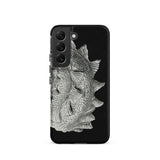 Spiral Shell - Ernst Haeckel Sea Life Graphic Samsung Case, Galaxy S22 / Matte, Black Phone Case Textured Silvery-grey Fish-scale Pattern