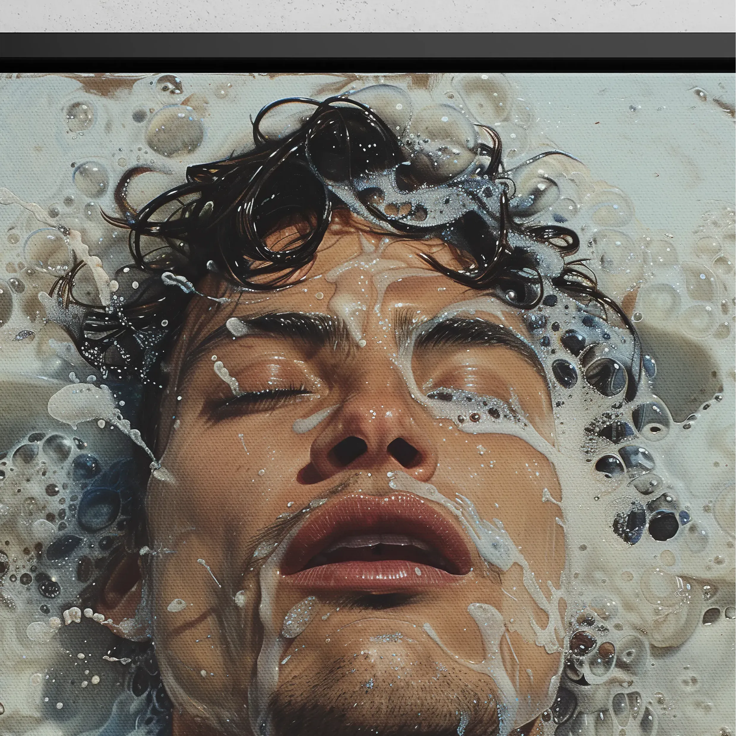 Splish Splash - Gaysian Homoerotic Float Frame Canvas - Posters Prints & Visual Artwork - Aesthetic Art