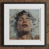Splish Splash - Gaysian Male Erotica Art Print / Canvas Framed Person’s Face Splashed Foamy Water Homoerotic, Tactile Symphony Prints