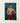 Rectangular Canvas Painting Young Man Red Swim Trunks Ramón Novarro Stands, Bare-chested, Leather Football Cradled, Low, Worn Umber Seams,