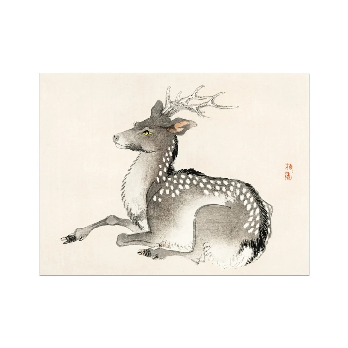 Elk - Kōno Bairei Nihonga Art Print Posters Prints & Visual Artwork