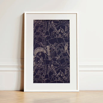Spqr - Victor Proetz Decorative Textile Pattern Art Print / Canvas, 12x18’’ / 31x46cm / White Frame / Matboard, Posters Prints & Visual