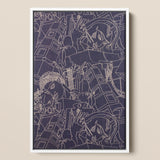 Spqr - Victor Proetz Decorative Textile Pattern Art Print / Canvas, 12x18’’ / 31x46cm / White Frame, Posters Prints & Visual Artwork, Toby