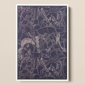 Spqr - Victor Proetz Decorative Textile Pattern Art Print / Canvas, 12x18’’ / 31x46cm / White Frame, Posters Prints & Visual Artwork, Toby