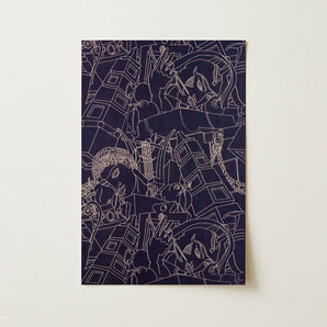Spqr - Victor Proetz Decorative Textile Pattern Art Print / Canvas, 12x18’’ / 31x46cm / Unframed / no Border, Posters Prints & Visual