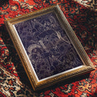 Spqr Victor Proetz Decorative Textile Pattern Art Print, Ornate Gold Framed Artwork Dark Background White Line Illustrations
