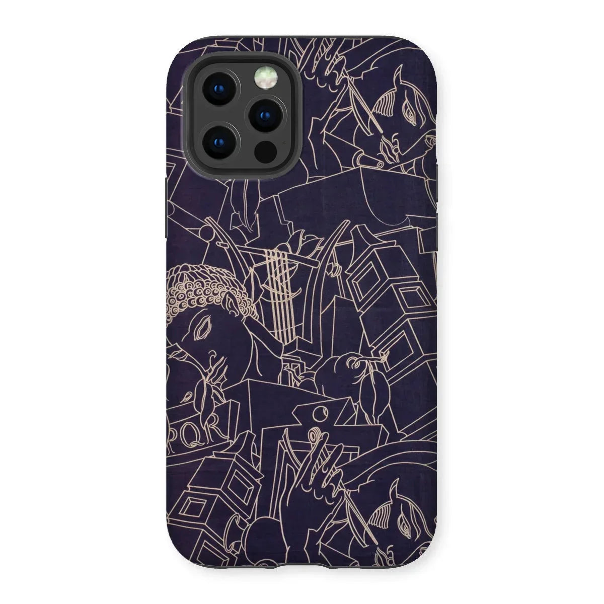 Spqr - Victor Proetz Iphone Case, 12 Pro / Matte, Iphone Case Abstract Line Art Design Dark Background