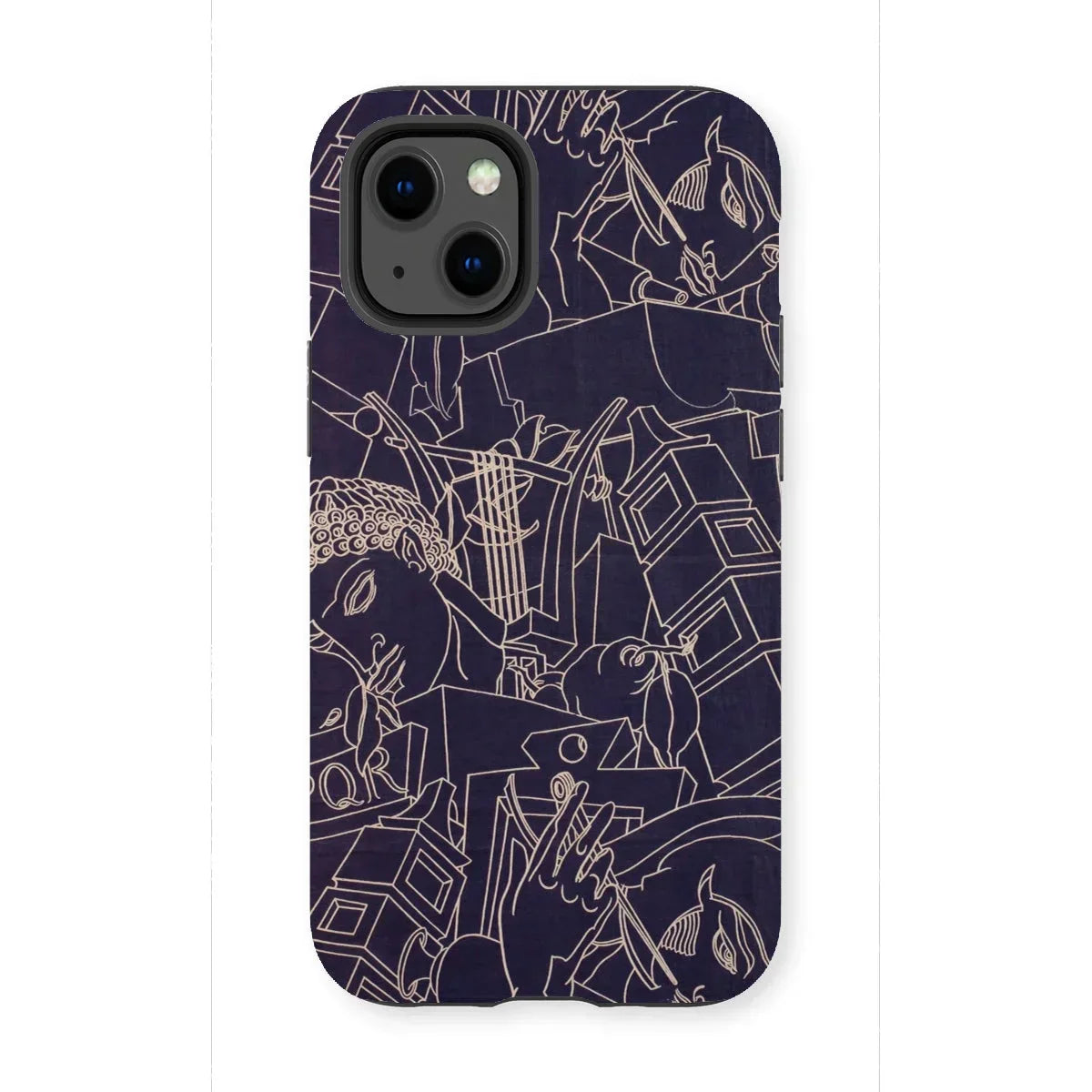 Spqr - Victor Proetz Iphone Case, 13 Mini / Matte, Purple Iphone Case Gold Line Art Abstract Shapes