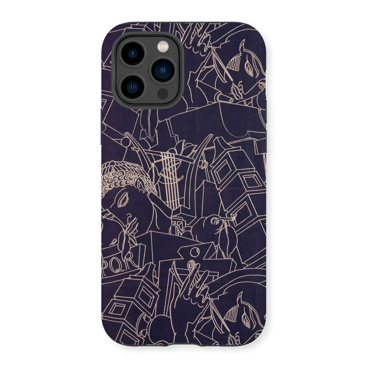 Spqr - Victor Proetz Iphone Case, 14 Pro / Matte, Iphone Case Abstract Line Art Design Dark Background