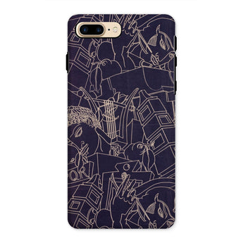 Spqr - Victor Proetz Iphone Case, 8 Plus / Matte, Phone Case Abstract Line Pattern Dark Background