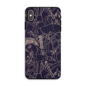Spqr - Victor Proetz Iphone Case, Xs Max / Matte, Phone Case Abstract Line Pattern Dark Background