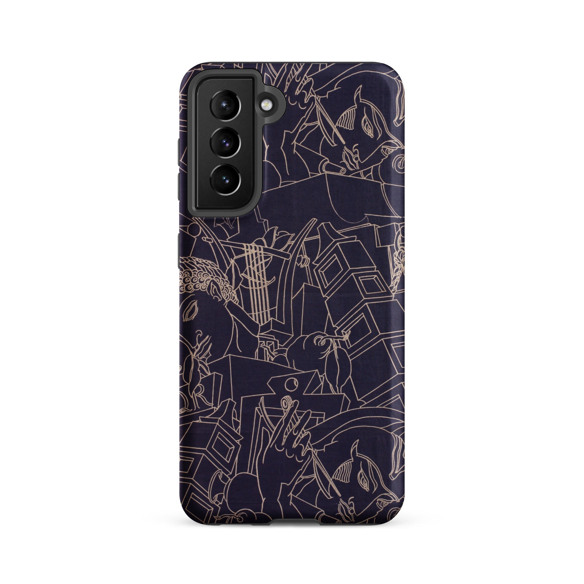 Spqr Victor Proetz Samsung Case, Galaxy S21 Fe / Matte, Dark Blue Smartphone Case Black Camera Module White