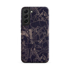 Spqr Victor Proetz Samsung Case, Galaxy S22 Plus / Matte, Dark Blue Phone Case Stylized White Line Art