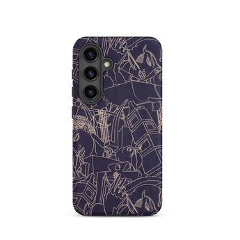 Spqr - Victor Proetz Samsung Case, Galaxy S24 / Matte, Dark Purple Phone Case White Abstract Line Art