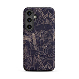 Spqr - Victor Proetz Samsung Case, Galaxy S24 Plus / Matte, Dark Blue Smartphone Case Beige Line-art Pattern Abstract