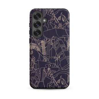 Spqr - Victor Proetz Samsung Case, Galaxy S25 Plus / Matte, Dark-colored Smartphone Case Intricate Light-colored Line Art Pattern