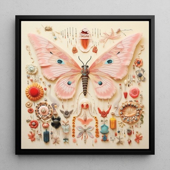 Spreadwinged Empress - Alien Butterfly Taxonomy Art Print / Canvas, 12x12’’ / 31x31cm / Black Frame, Posters Prints & Visual Artwork, Toby