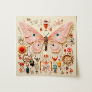 Spreadwinged Empress - Alien Butterfly Taxonomy Art Print / Canvas, 12x12’’ / 31x31cm / Unframed / no Border, Posters Prints & Visual