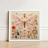 Delicate Pink Butterfly Sculpture Intricate Textured Wings Detailed Exquisite Taxonomy, Alien Species, Art