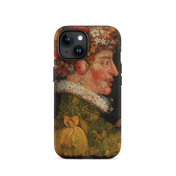 Spring - Giuseppe Arcimboldo Iphone Case, 15 / Matte, Black Iphone Case Profile Portrait Made Flowers Vegetables