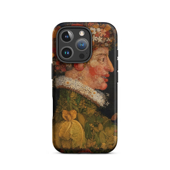 Spring - Giuseppe Arcimboldo Iphone Case, 16 Pro / Matte, Iphone Renaissance-style Portrait Man Made Fruits Vegetables Black