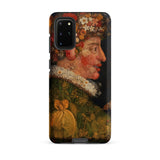Spring - Giuseppe Arcimboldo Samsung Case, Galaxy S20 Plus / Matte, Black Smartphone Case Floral Portrait Design