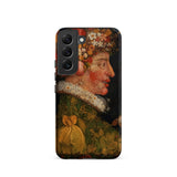 Spring - Giuseppe Arcimboldo Samsung Case, Galaxy S22 / Matte, Black Smartphone Colorful Floral-themed Case Profile Portrait