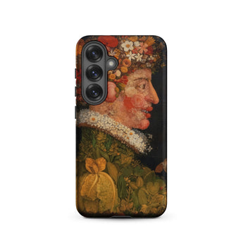 Spring - Giuseppe Arcimboldo Samsung Case, Galaxy S25 / Matte, Black Smartphone Case Artistic Floral Portrait
