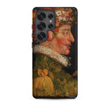 Spring - Giuseppe Arcimboldo Samsung Case, Galaxy S25 Ultra / Matte, Black Smartphone Case Profile Portrait Person Made Flowers