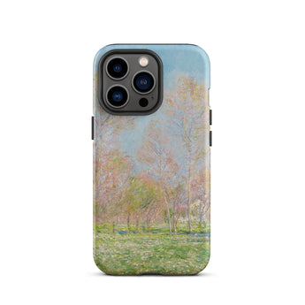 Spring in Giverny - Claude Monet Phone Case Iphone 13 Pro / Matte Sleek Light Blue Phone Case Soft-focus Impressionist Landscape Claude