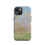 Spring in Giverny - Claude Monet Phone Case Iphone 13 / Matte Phone Case Soft-focus Impressionist Landscape Pale Blue Sky Claude Monet