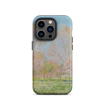 Spring in Giverny - Claude Monet Phone Case Iphone 14 Pro / Matte Phone Case Soft-focus Impressionist Landscape Pale Blue Sky Claude Monet