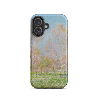 Spring in Giverny - Claude Monet Phone Case Iphone 16 / Matte Phone Case Soft-focus Impressionist Landscape Pale Pink Green Claude Monet