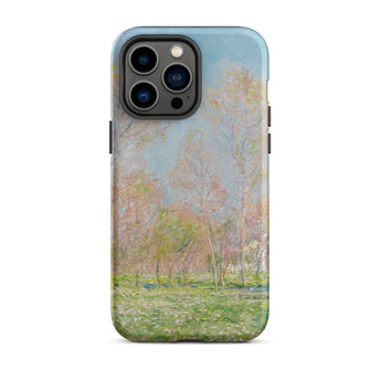 Spring in Giverny - Claude Monet Phone Case Iphone 14 Pro Max / Matte Phone Case Soft-focus Impressionist Landscape Pale Pink Green Claude