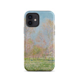 Spring in Giverny - Claude Monet Phone Case Iphone 12 / Matte Phone Case Soft-focus Impressionist Landscape Pale Pink Green Claude Monet