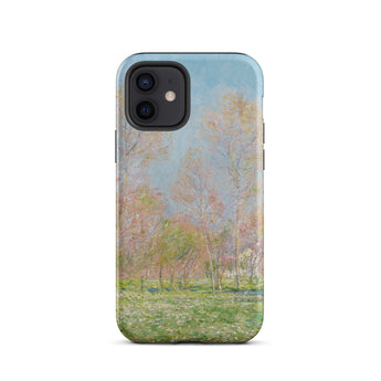 Spring in Giverny - Claude Monet Phone Case Iphone 12 / Matte Phone Case Soft-focus Impressionist Landscape Pale Pink Green Claude Monet