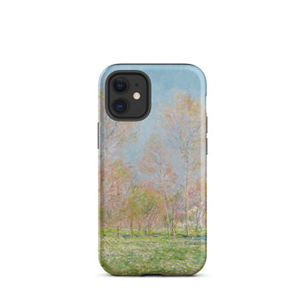 Spring in Giverny - Claude Monet Phone Case Iphone 12 Mini / Matte Phone Case Soft-focus Impressionist Landscape Pale Pink Green Claude