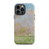 Spring in Giverny - Claude Monet Phone Case Iphone 13 Pro Max / Matte Phone Case Soft-focus Impressionist Landscape Pale Pink Green Claude