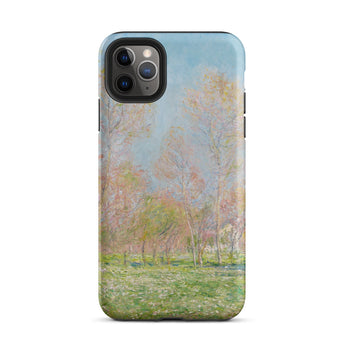 Spring in Giverny - Claude Monet Phone Case Iphone 11 Pro Max / Matte Phone Case Soft-focus Impressionist Landscape Pale Pink Green Claude