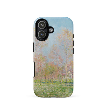 Spring in Giverny - Claude Monet Phone Case Iphone 17 / Matte Phone Case Soft-focus Impressionist Landscape Pale Pink Green Claude Monet