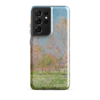 Spring in Giverny - Claude Monet Phone Case Samsung Galaxy S21 Ultra / Matte Sleek Soft-focus Impressionist Landscape Pale Blue Iphone,