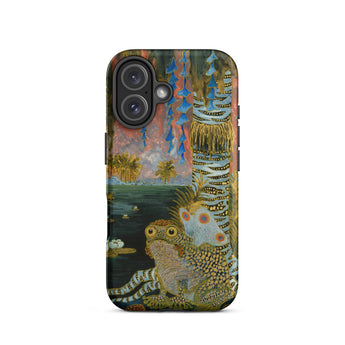 Spring - Michalina Janoszanka Iphone Case, 16 / Matte, Phone Case Vibrant Illustrative Design Lizard-like Creature Whimsical