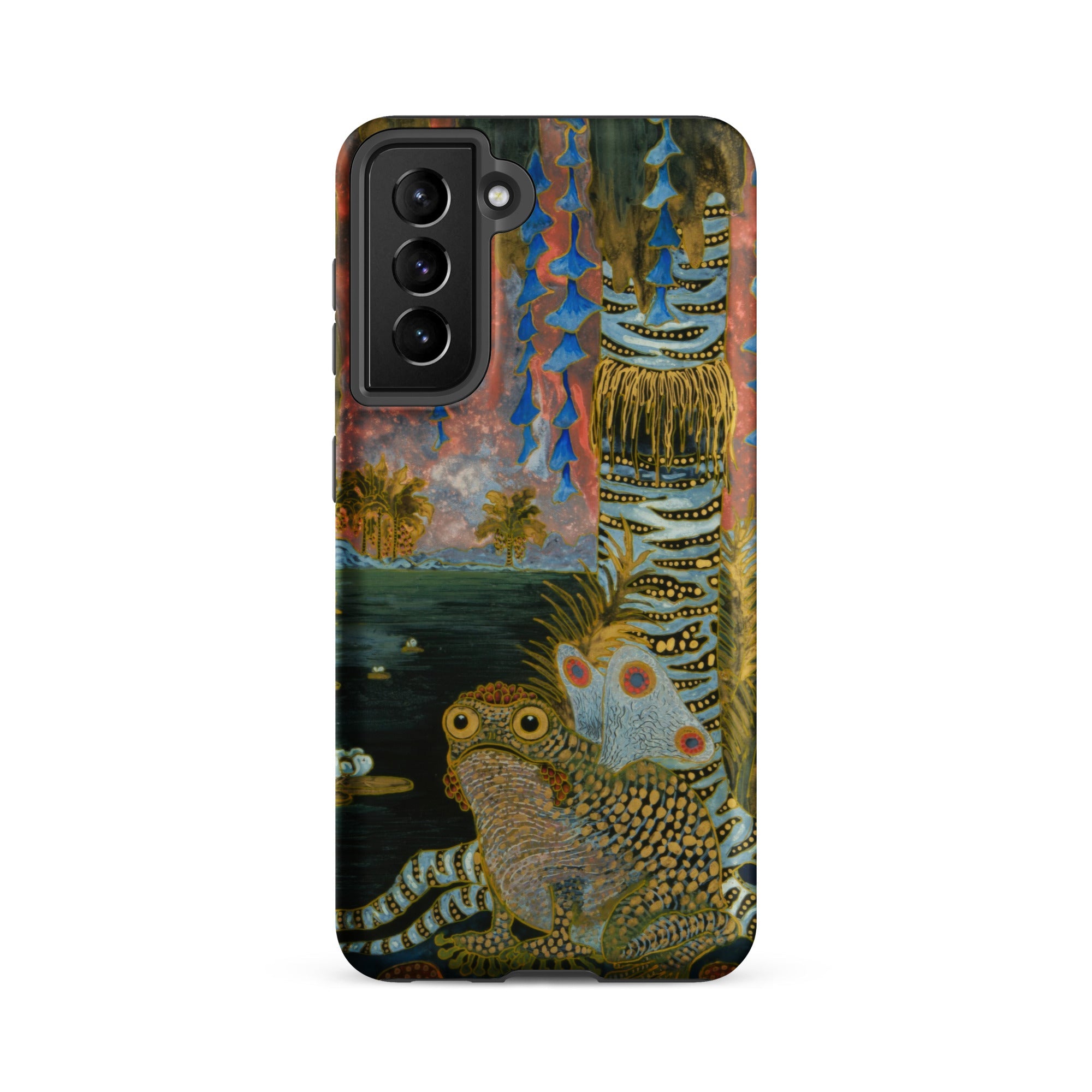 Spring Michalina Janoszanka Samsung Case, Galaxy S21 Fe / Matte, Smartphone Case Whimsical Colorful Illustration Lizard Like Creature
