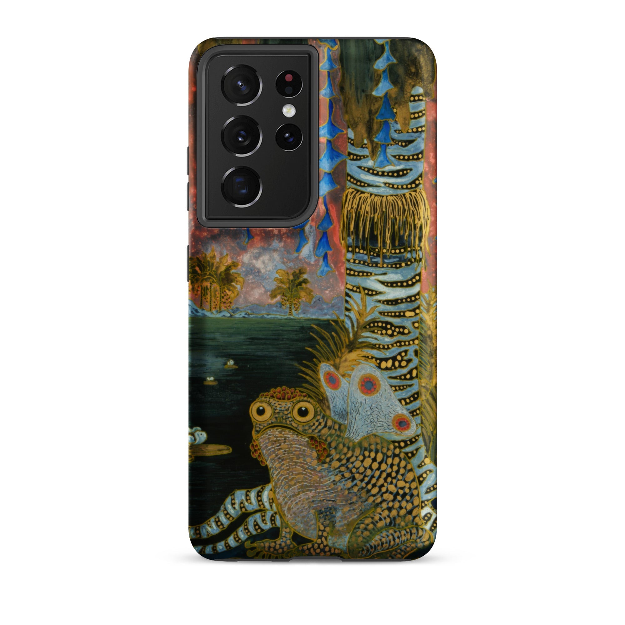 Spring Michalina Janoszanka Samsung Case, Galaxy S21 Ultra / Matte, Smartphone Case Whimsical Fantastical Nature Scene Wide Eyed Lizard Like